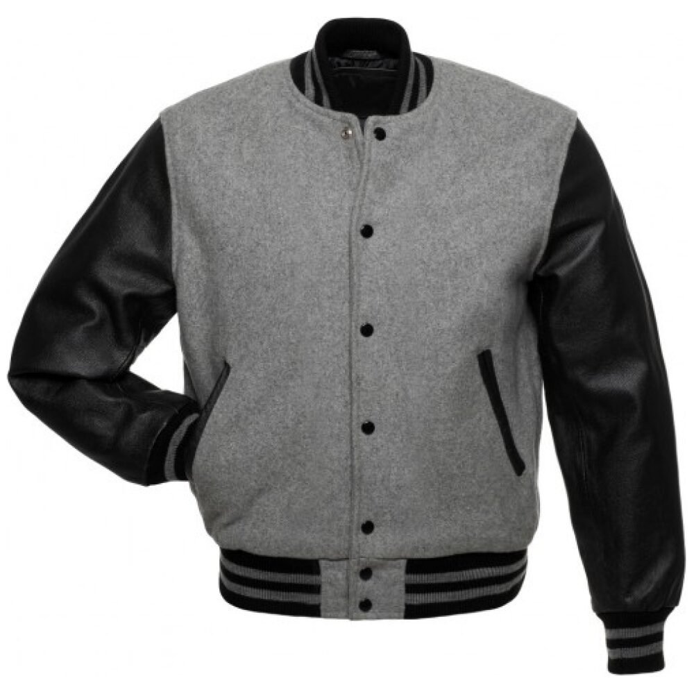 Black and Grey Letterman Jacket